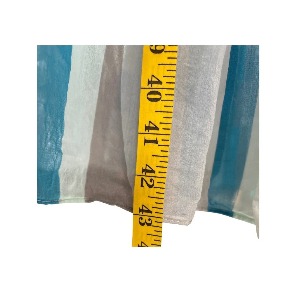 Calvin Klein Silk Cotton Blend Boho Chic Dress Gray Blue Geometric Print‎ Sz6 - Picture 9 of 14